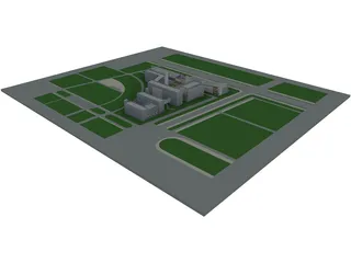 Industrial Park Area 3D Model preview
