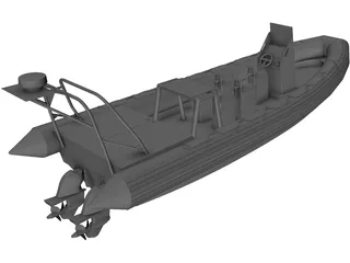 Rigid Inflatable Boat 3D Model preview
