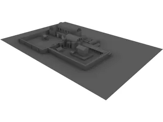 Roman Bath House and Temple 3D Model preview