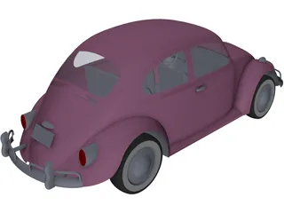 Volkswagen Beetle (1963) 3D Model preview