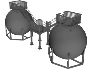 Oil Storage Tanks 3D Model preview