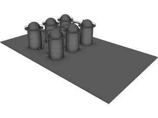 Silos Complex 3D Model preview