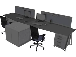 Office Table 3D Model preview