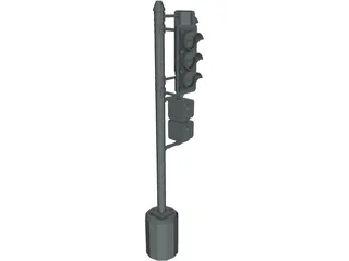 Traffic Signal Post 3D Model preview