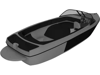 Fast Tender Boat 3D Model preview