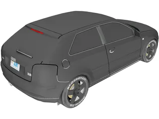 Audi A3 3.2 Quattro (2005) 3D Model preview