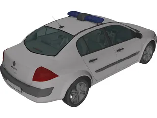 Renault Megane Police 3D Model preview