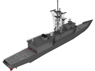 Hazzard Perry Class Frigate 3D Model preview