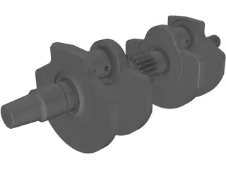 Honda VFR 400 NC30 Crankshaft 3D Model preview