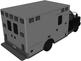 Ford E350 Ambulance 3D Model preview