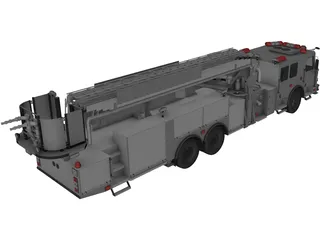LaFrance Fire Truck 3D Model preview