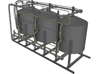 Water Filter Tanks 3D Model preview