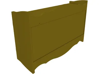 Wall Cabinet In Pine 3D Model preview