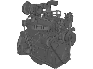Cummins B3.3TAA Engine 3D Model preview
