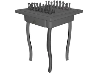 Chess Desk 3D Model preview
