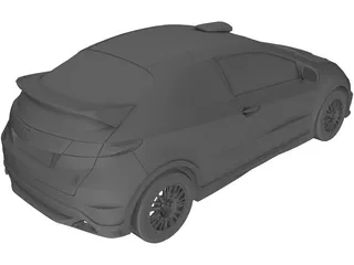 Honda Civic 3-door 3D Model preview