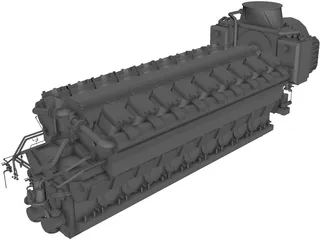 Diesel 18V48/60 Engine 3D Model preview