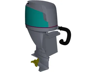 Yamaha Outboard Motor 3D Model preview