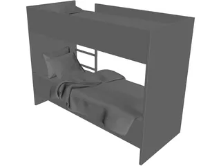 Children Stacked Bed 3D Model preview