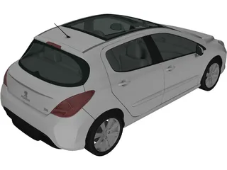 Peugeot 308 (2012) 3D Model preview