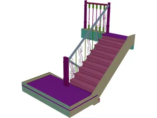 House Stairs 3D Model preview