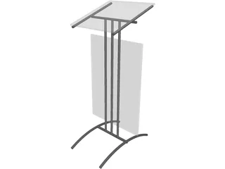 Glass Lectern Podium 3D Model preview