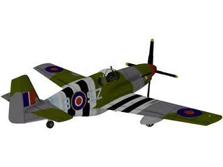 North American P-51 Mustang 3D Model preview