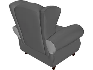 Armchair Old Fashioned 3D Model preview