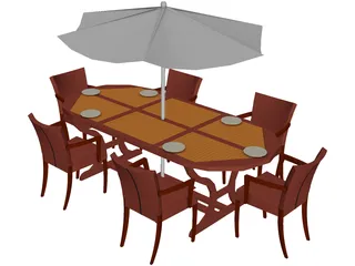 Picnic Table 3D Model preview