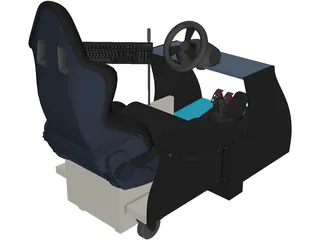 Racing Game Cockpit 3D Model preview
