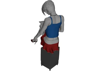 Woman Writing 3D Model preview