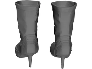 Woman Leather Boots 3D Model preview