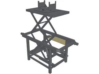 Trolley with Hidraulic Lifter 3D Model preview