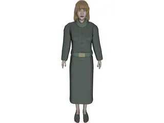 Reception Girl 3D Model preview