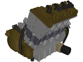 Kawasaki zx600 Engine 3D Model preview