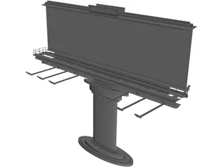 Street Banner 3D Model preview