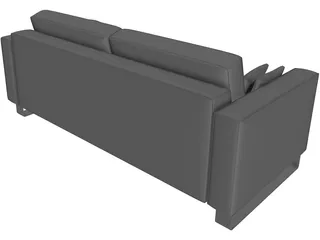 Sofa with Pillows 3D Model preview