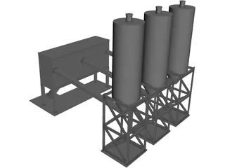 Concrete Batching Plant 3D Model preview