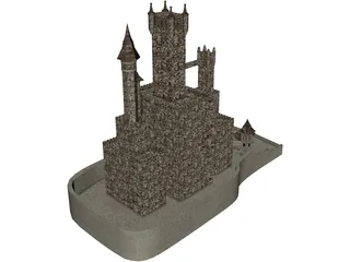 Gothic Castle 3D Model preview