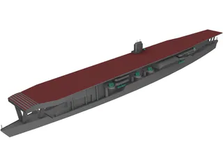 Akagi Aircraft Carrier 3D Model preview