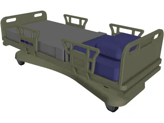 Hospital Bed 3D Model preview
