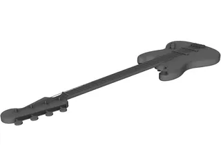 Bass Guitar Four String 3D Model preview