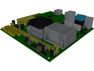 Motherboard Mini ITX 3D Model preview