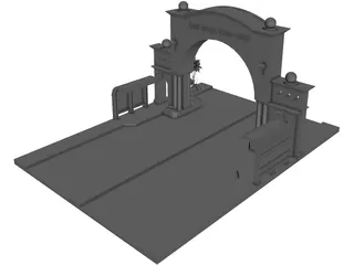 Welcome Arch Town Entry 3D Model preview