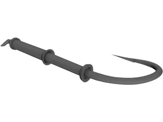 Fishing Fly, Hook and Feathers 3D Model preview