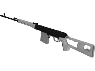 SVD Dragunov Sniper Rifle 3D Model preview