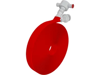 Fire Doubled Hose 3D Model preview