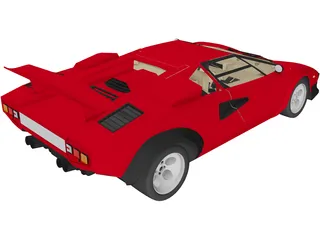 Lamborghini Countach LP500 3D Model preview