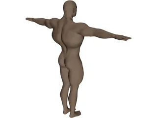 Athlete Big Guy 3D Model preview
