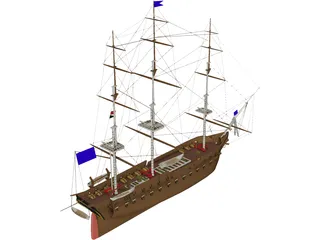 Constitution Ship 3D Model preview